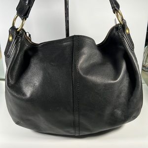 Coach Black Leather Hobo Purse 12839